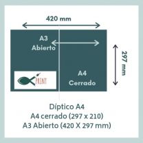Díptico A4 (297 x 210 mm)