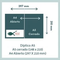 Dípticos A5 (148 x 210 mm)